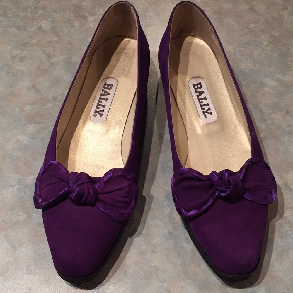 Bally purple suede flats